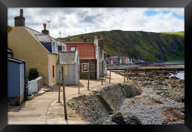 Aberdeenshire village of Crovie Framed Print by Andrew Davies