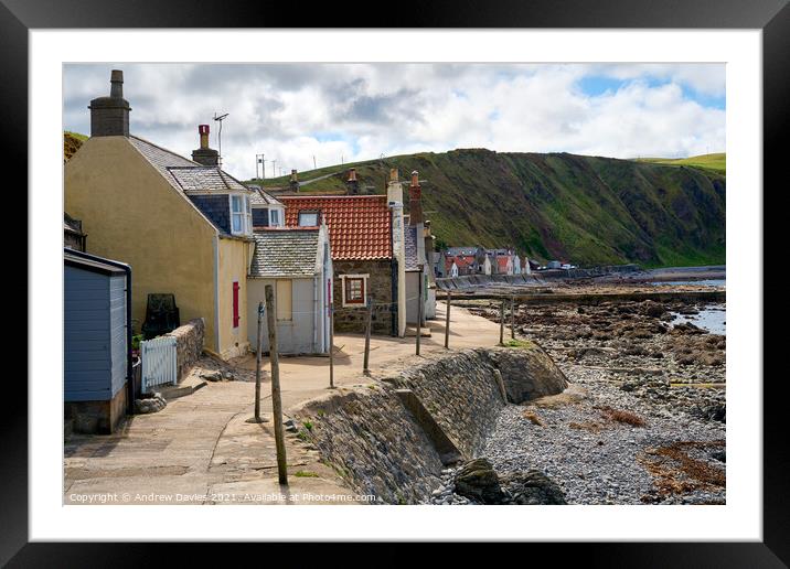 Aberdeenshire village of Crovie Framed Mounted Print by Andrew Davies