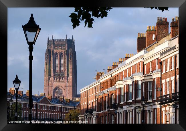 Liverpool Cathedral from the Georgian Quarter Framed Print by Andrew Davies