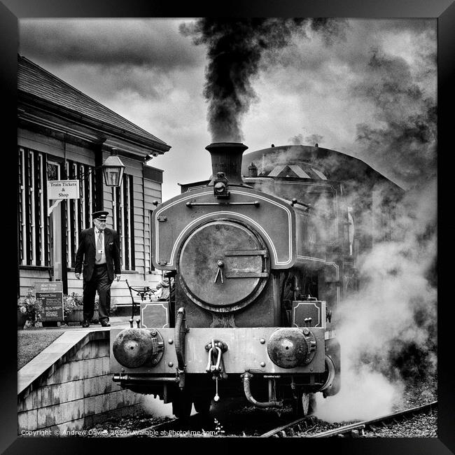 'Salmon' at Milton of Crathes station on the Deesi Framed Print by Andrew Davies