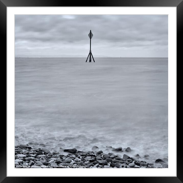 Mersey estuary at Blundellsands Framed Mounted Print by Andrew Davies