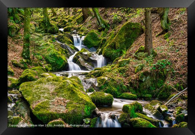 Small waterfalls in the black forest Framed Print by Thomas Klee