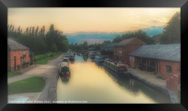 Dreamy Sunset on the Braunston grand union Canal Framed Print by Helkoryo Photography