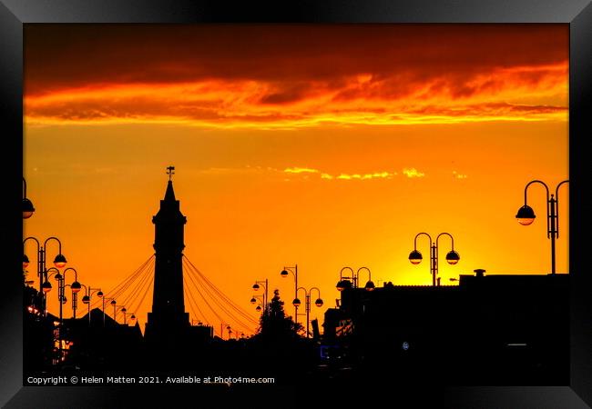 Majestic Sunset over Skegness Clock Tower Framed Print by Helkoryo Photography