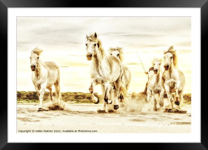 Chase on the Beach 1 Glowing Artwork Framed Mounted Print by Helkoryo Photography