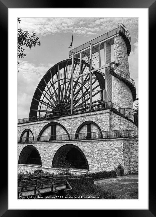 Laxey Wheel 6 Isle of Man Lady Isobella Mono Framed Mounted Print by Helkoryo Photography