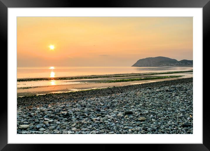 Pastel Sunrise Llandudno Beach Framed Mounted Print by Helkoryo Photography