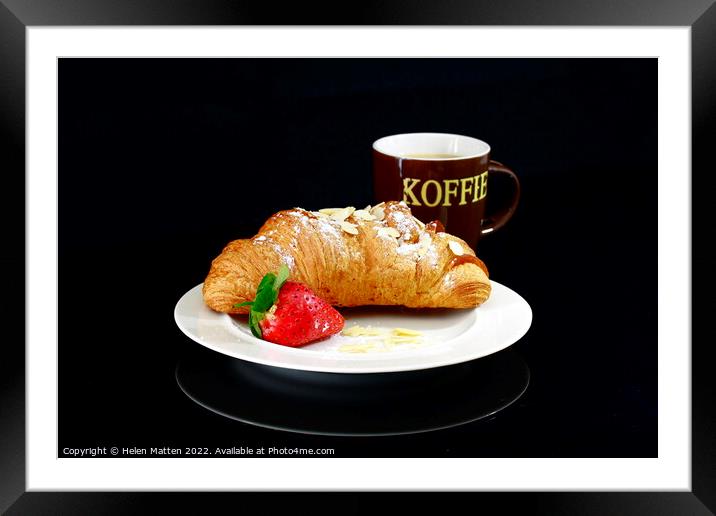 Coffee and Croissant Framed Mounted Print by Helkoryo Photography