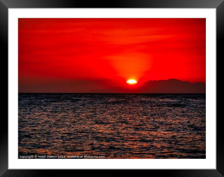 Red Sea Sunset Sharm el Sheikh Egypt 5 Framed Mounted Print by Helkoryo Photography