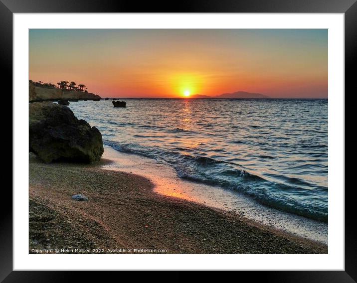 Red Sea Sunset Sharm el Sheikh Egypt 8 Framed Mounted Print by Helkoryo Photography