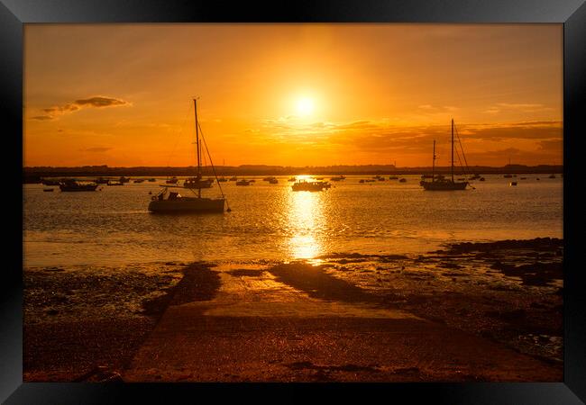 Bawdsey Quay Suffolk Sunset 2 Framed Print by Helkoryo Photography