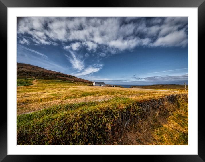 Mwnt Church Wales Framed Mounted Print by Helkoryo Photography