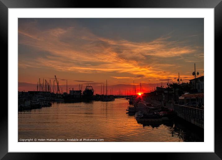Sunrise on Grau du Roi port Camargue Framed Mounted Print by Helkoryo Photography