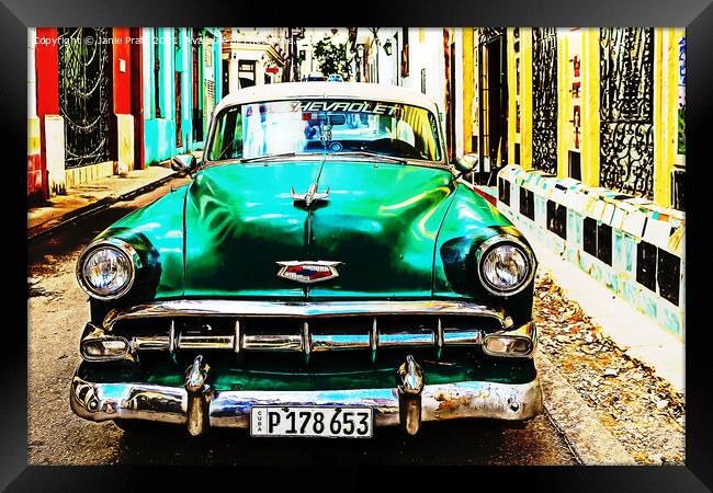 Havana Taxi  Framed Print by Janie Pratt
