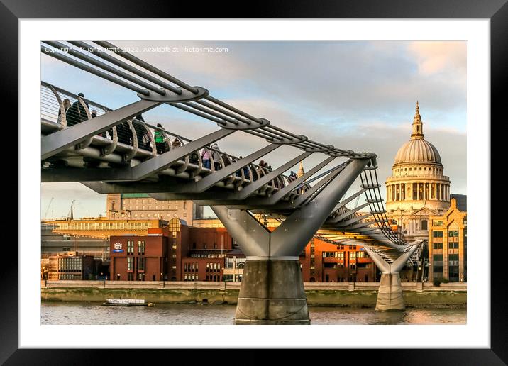Millennium Bridge Framed Mounted Print by Janie Pratt