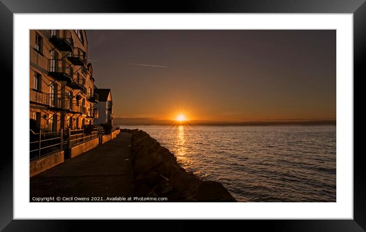 December sunset Framed Mounted Print by Cecil Owens