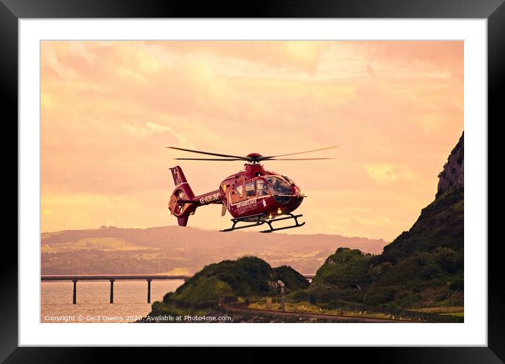 Air ambulance Framed Mounted Print by Cecil Owens