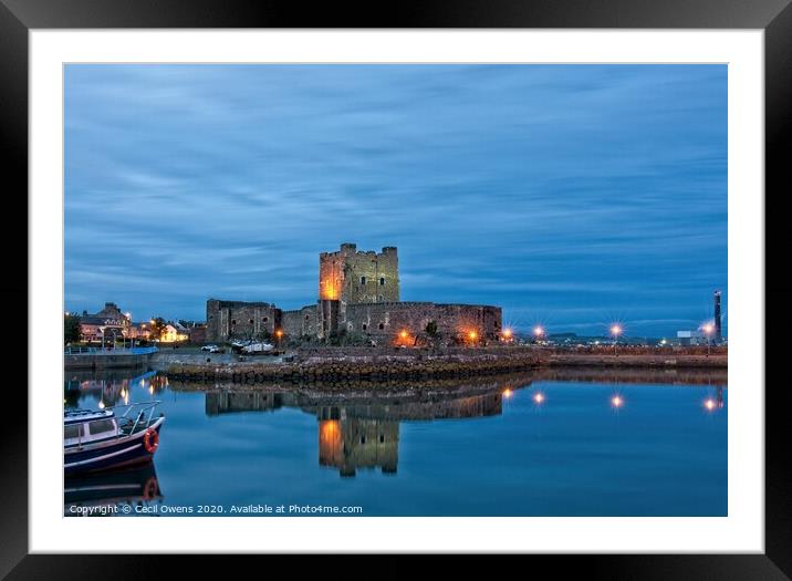 Night time at the castle Framed Mounted Print by Cecil Owens