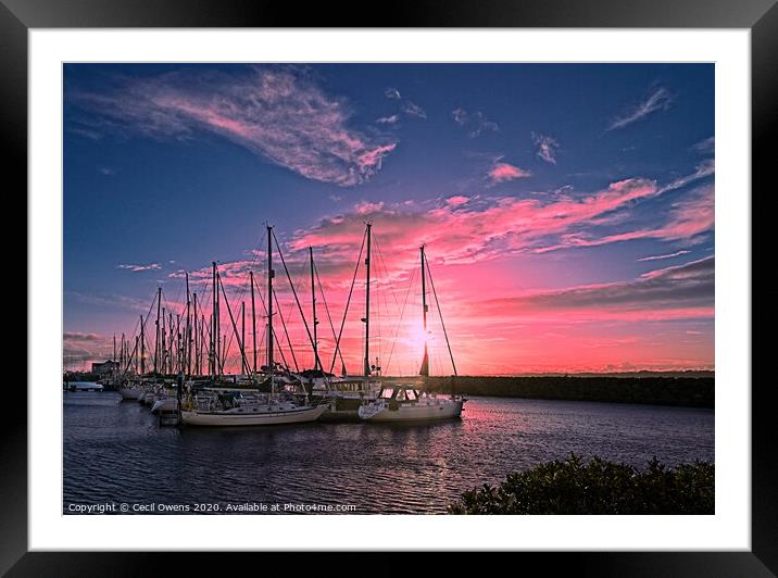 Marina Framed Mounted Print by Cecil Owens