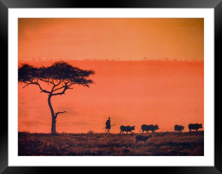'Going home' Prints from my original artwork. Framed Mounted Print by Peter Bolton