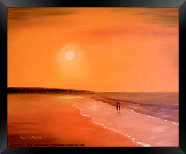 Cadmium Beach, abstract painting by Peter Bolton, 2005.  Framed Print by Peter Bolton