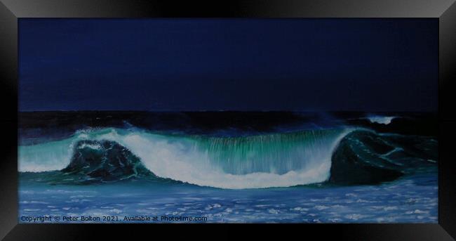 'Night breaker'. Painting in oils by Peter Bolton, 2005.  Framed Print by Peter Bolton