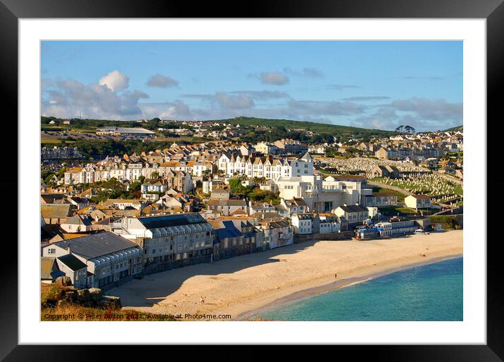 Porthmeor Beach, St Ives, Cornwall, UK. Framed Mounted Print by Peter Bolton