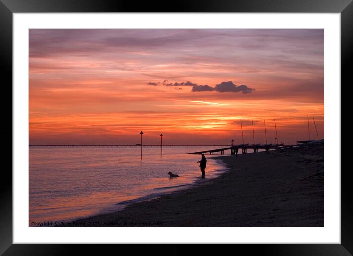A Serene Sunset at Westcliffs Seaside Framed Mounted Print by Peter Bolton