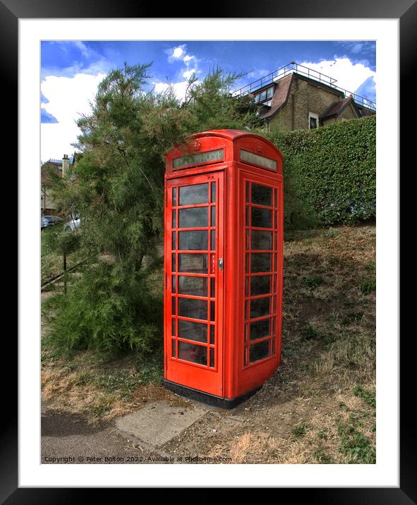Iconic Red Telephone Kiosk Framed Mounted Print by Peter Bolton