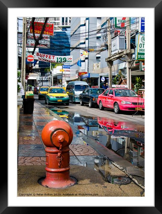 Monsoon Magic in Bangkok Framed Mounted Print by Peter Bolton