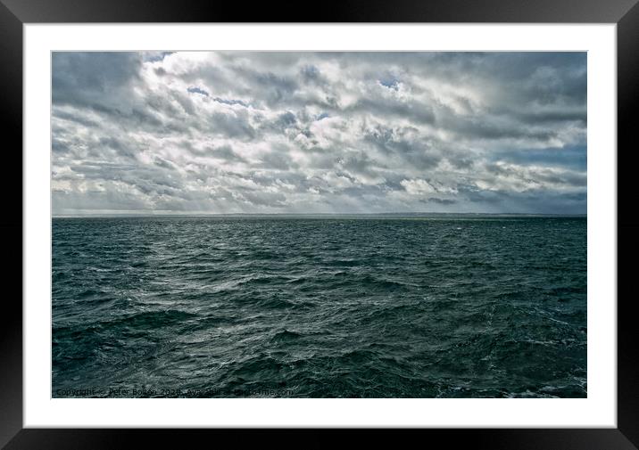 River Thames Estuary off the Essex coast in winter.  Framed Mounted Print by Peter Bolton