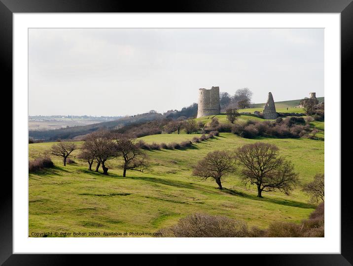 Hadleigh Castle viewed from the east side at Westcliff on Sea, Essex, UK. Framed Mounted Print by Peter Bolton