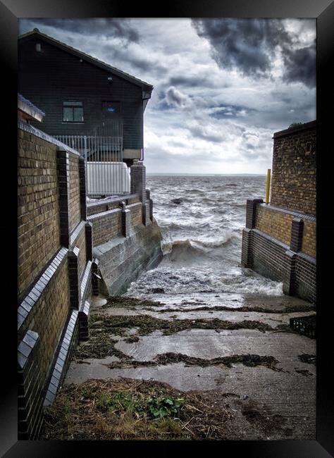 Slipway at Old Leigh fishing village, Essex, Uk. Framed Print by Peter Bolton