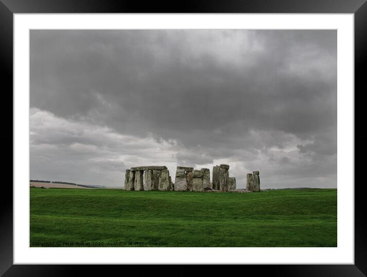 Stonehenge Ancient Monument, Wiltshire, UK. Framed Mounted Print by Peter Bolton