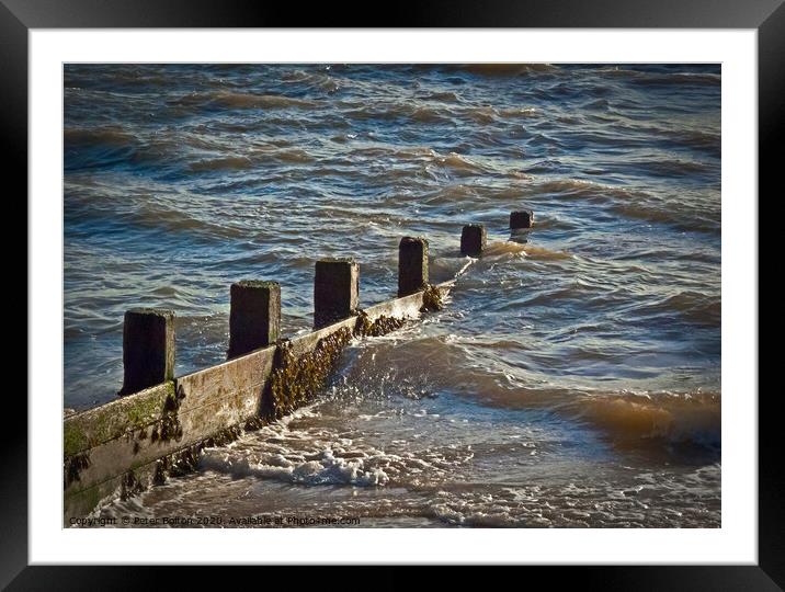 incoming tide at Westcliff on Sea, Essex, Framed Mounted Print by Peter Bolton