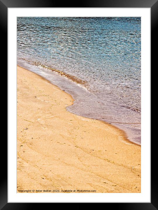 Tideline at a Cornish beach. Near St. Ives. Framed Mounted Print by Peter Bolton