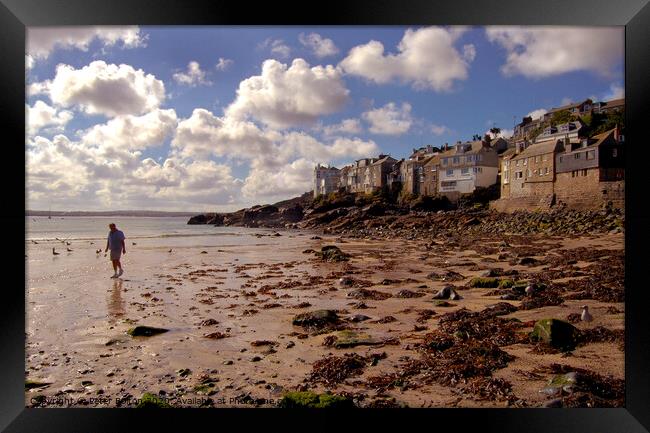 'Harbour Beach' St. Ives, Cornwall, UK Framed Print by Peter Bolton