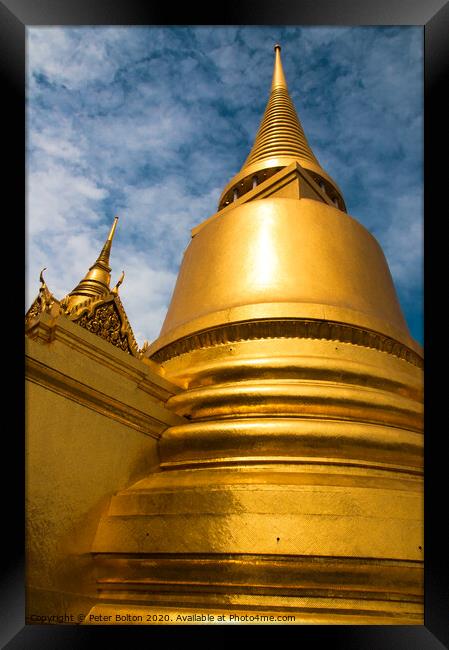 Wat Saket Shrine in Bangkok old town, Thailand Framed Print by Peter Bolton