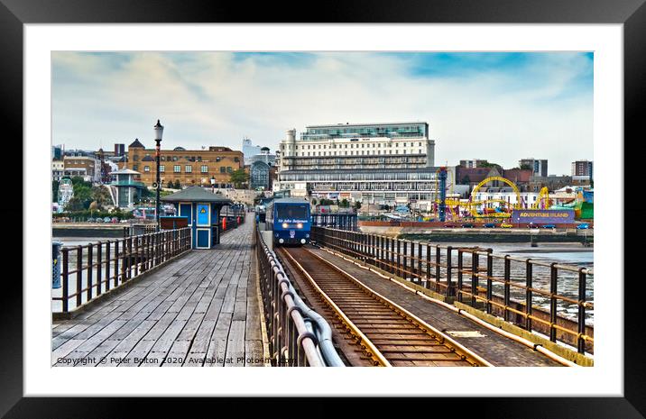 The pier train at Southend on Sea, Essex, UK Framed Mounted Print by Peter Bolton