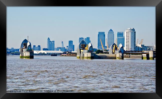 The Thames Barrier, London, UK. Framed Print by Peter Bolton