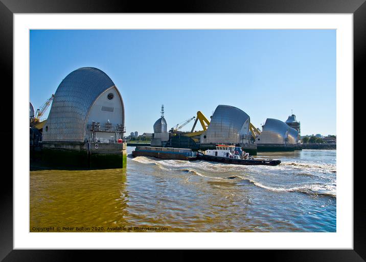 The Thames Barrier, London, UK. Framed Mounted Print by Peter Bolton
