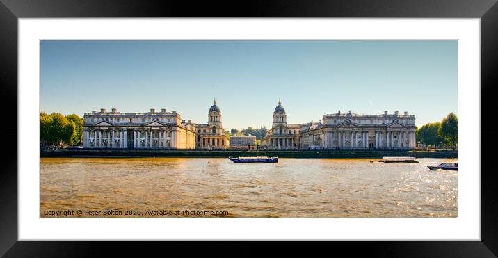 Old Royal Naval College, Greenwich, London. Framed Mounted Print by Peter Bolton
