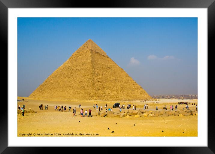 The Pyramid of Khafre, Giza, Egypt. Framed Mounted Print by Peter Bolton