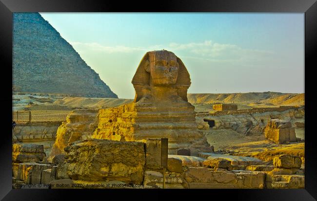 Great Sphinx of Giza, Egypt. Framed Print by Peter Bolton