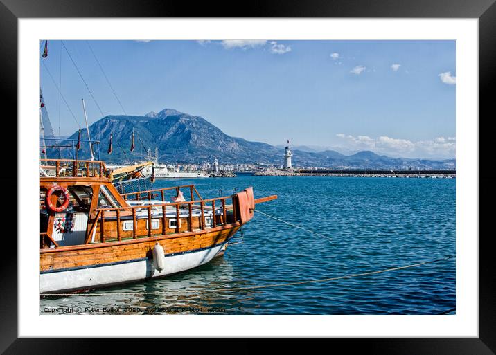 Antalya Harbour, Turkey. Framed Mounted Print by Peter Bolton