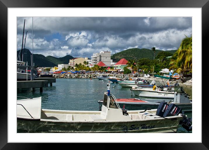 Harbour at Philipsburg, St. Maarten, Caribbean. Framed Mounted Print by Peter Bolton