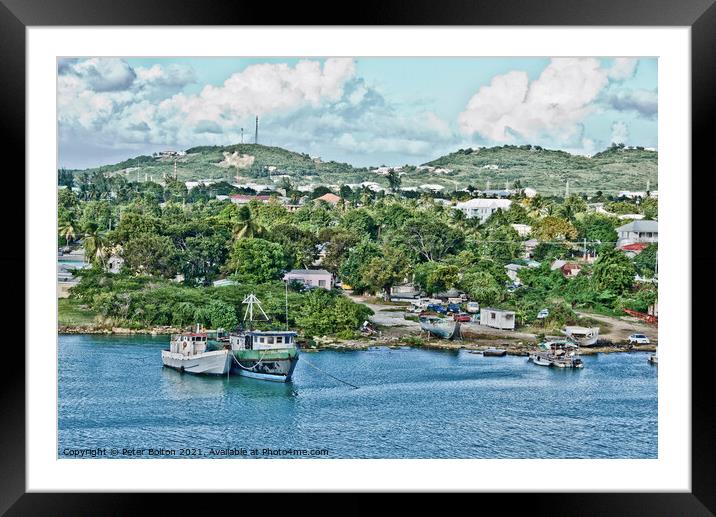 Leaving Antigua. Caribbean.  Framed Mounted Print by Peter Bolton