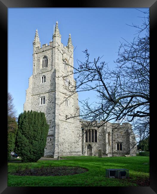 St. Mary's Church, Prittlewell. Southend on Sea, Essex, UK. Framed Print by Peter Bolton