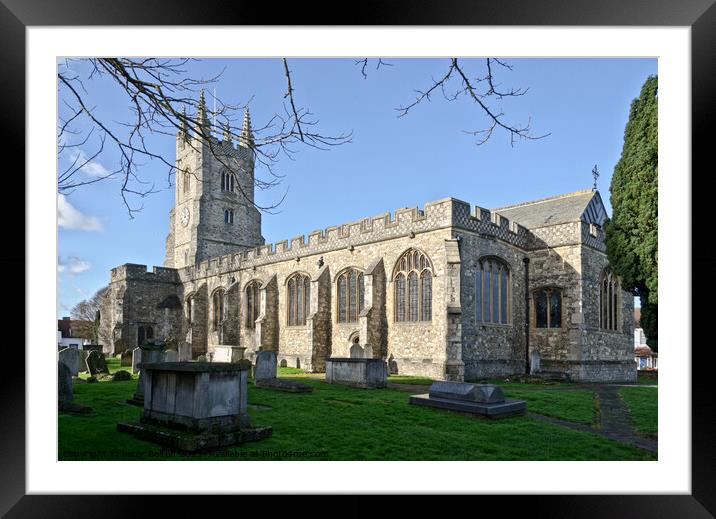 St. Mary's Church, Prittlewell. Southend on Sea. Framed Mounted Print by Peter Bolton