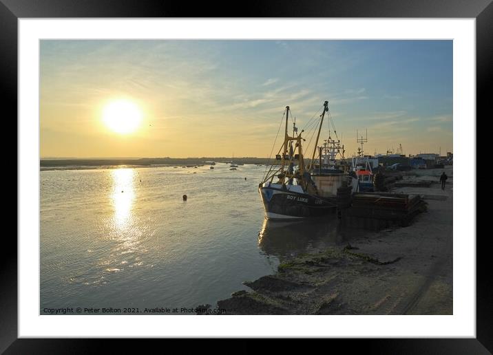 A Serene Evening at Old Leigh Fishing Village Framed Mounted Print by Peter Bolton